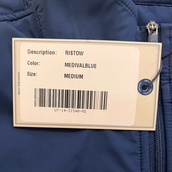 UNTUCKit Ristow Navy Blue Quarter Zip Pullover With Pocket NWT - Picture 10 of 12